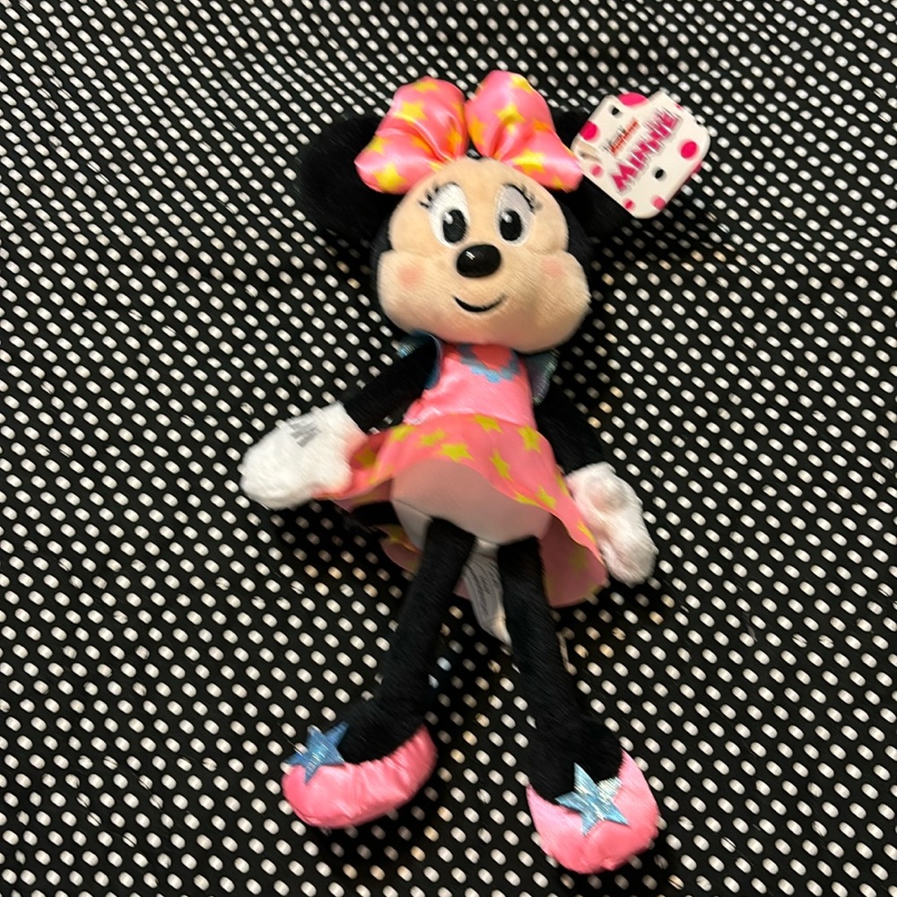 Like new! Star Minnie Mouse! Pink bow and dress with Stars!!